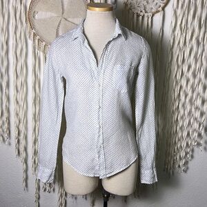 Frank & Eileen Ditzy Floral Long Sleeve Linen Button Front Shirt Size XS